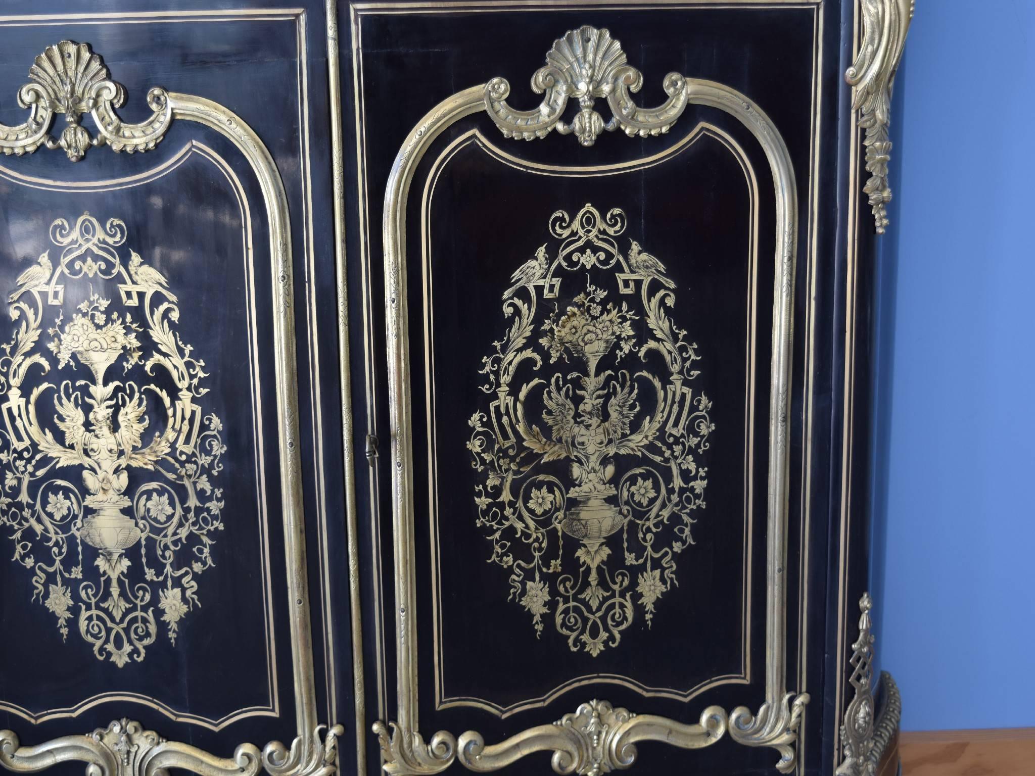 Late 19th Century Napoleon III Black Boulle style Cabinet 1870-1880, French