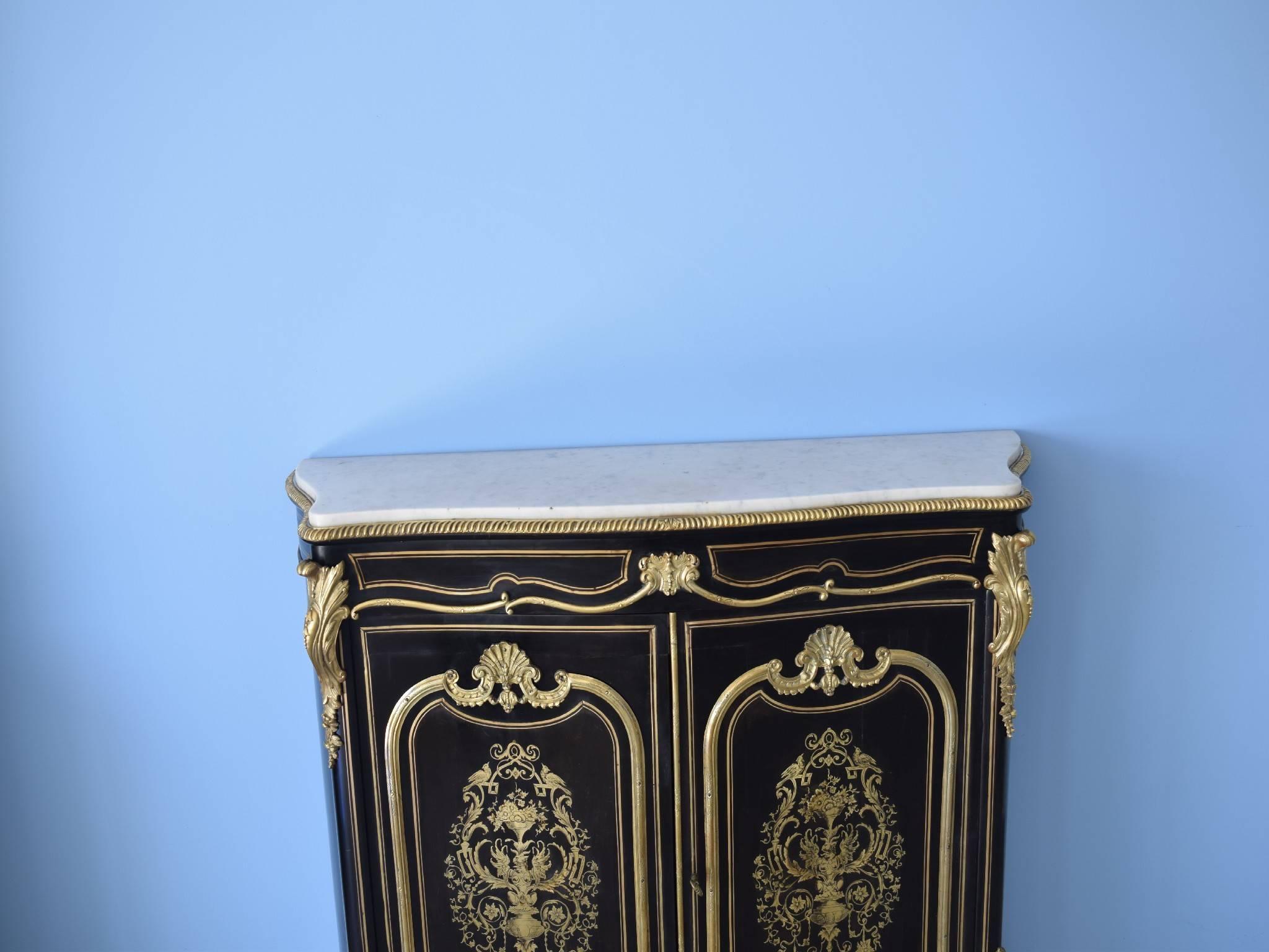 Napoleon III Black Boulle style Cabinet 1870-1880, French 1