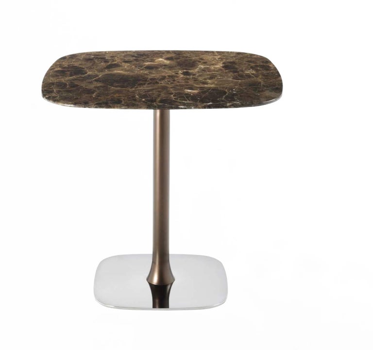 Designer Bar Table, Marble-Top, Chrome Base, Painted Pedestal For ... Designer Bar Table, Marble-Top, Chrome Base, Painted Pedestal For ...