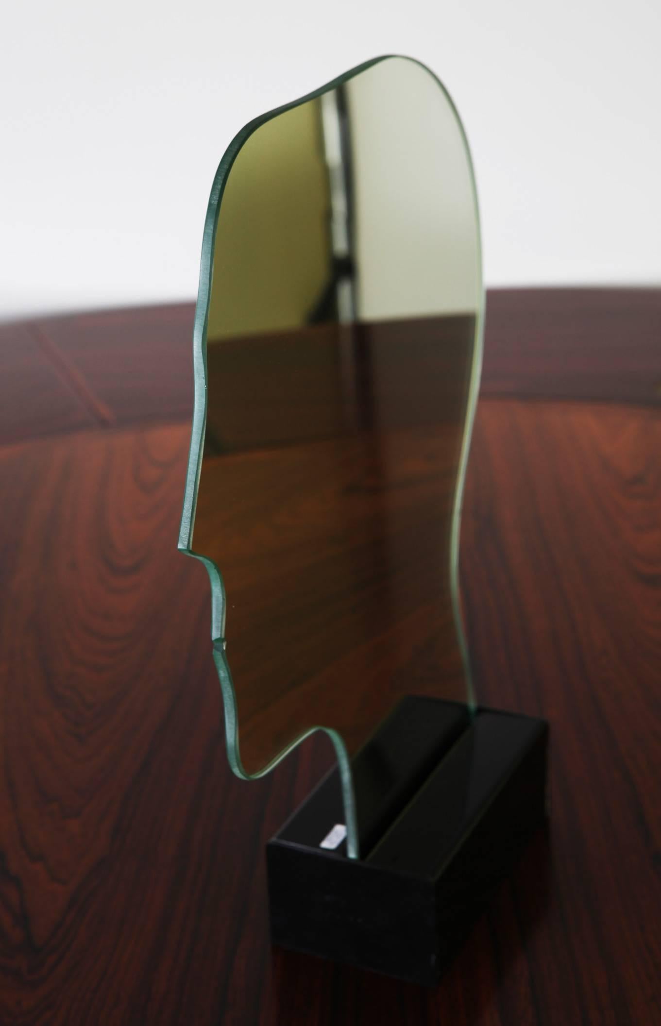 Mid-Century Modern Face Mirror Signed by Mathias, 1970 For Sale