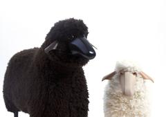 Lalanne Style Decorative Couple Sheeps Sculpture