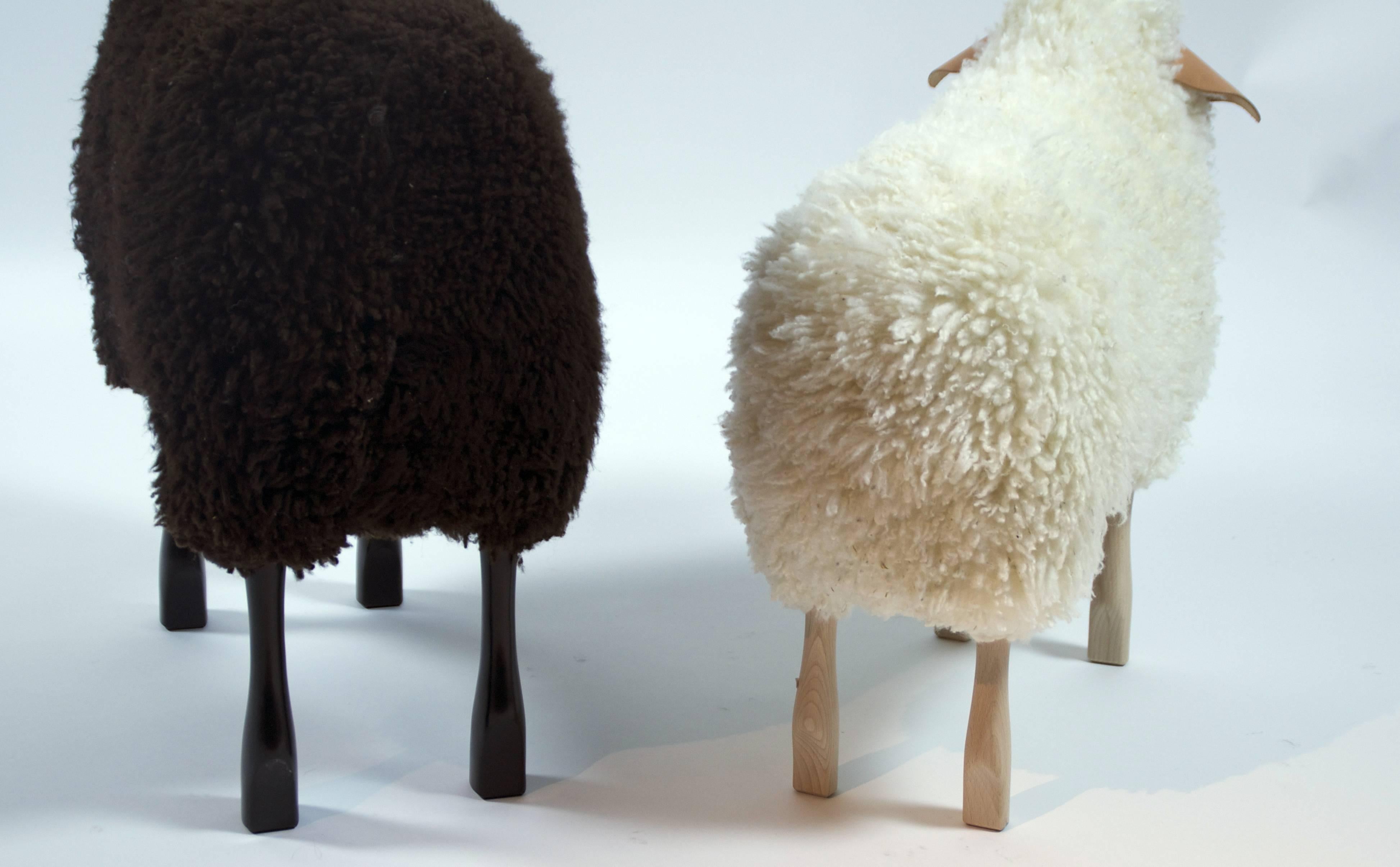 Glass Lalanne Style Decorative Couple Sheeps Sculpture