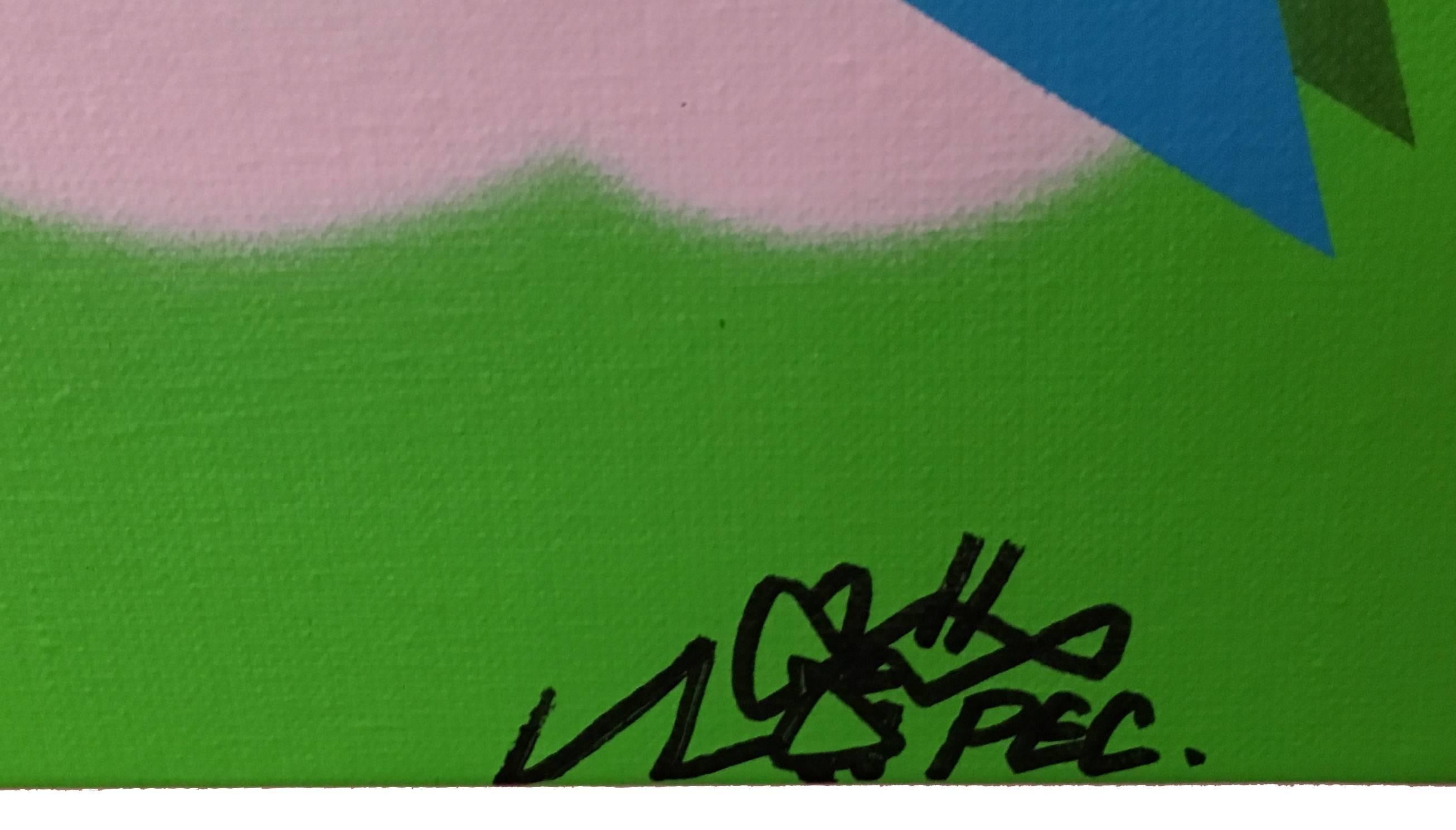 Acrylique sur toile de l'artiste français Pec Knar.

Signé et daté au dos. 

Pièce unique.
 