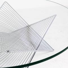 Coffee Table in Glass and Chromed Metal, 1970