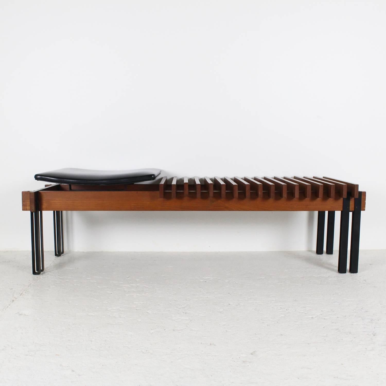 Teak Bench Designed by Inge and Luciano Rubino, 1960 In Good Condition In Toulouse, France