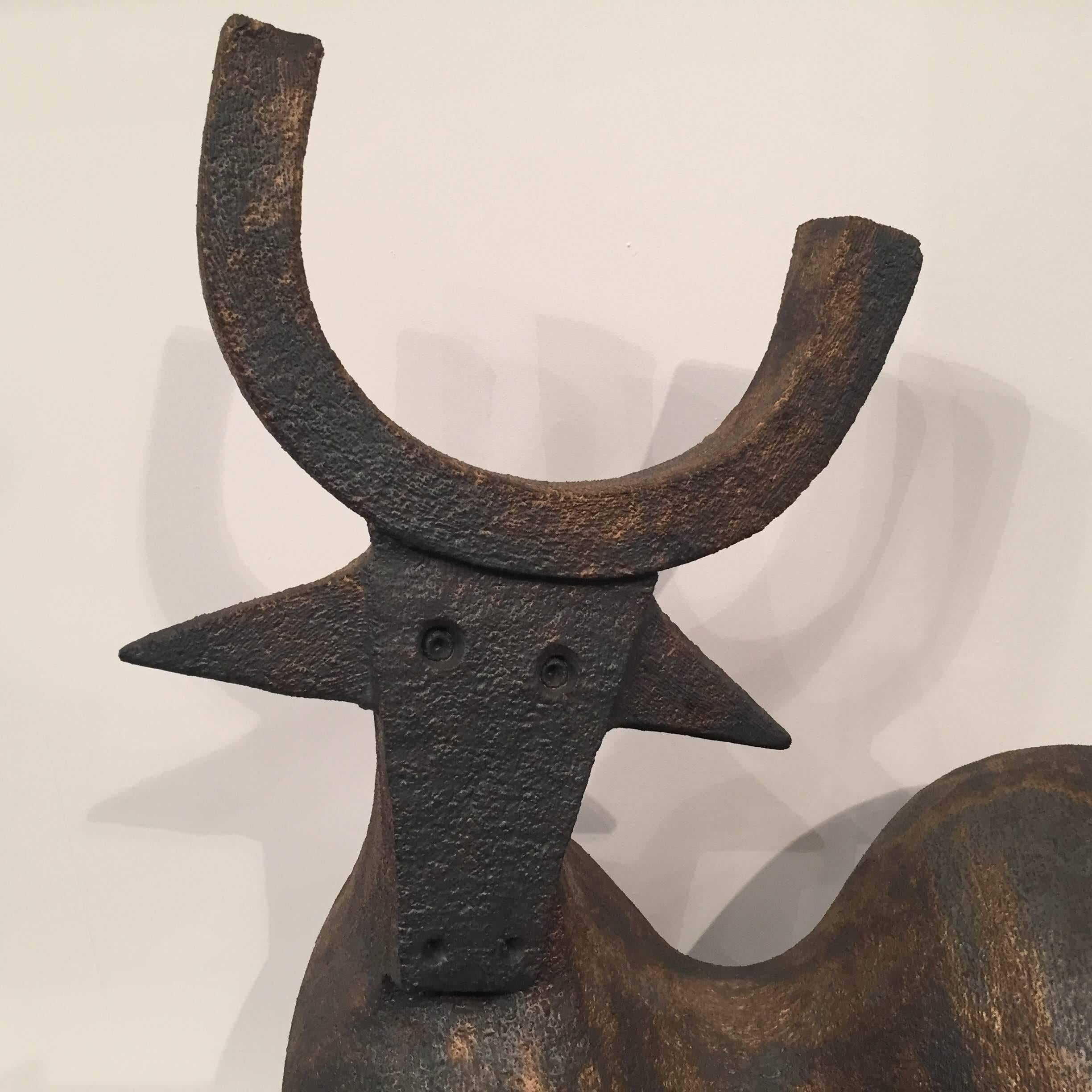 Anthracit and bronze patina terracota sculpture