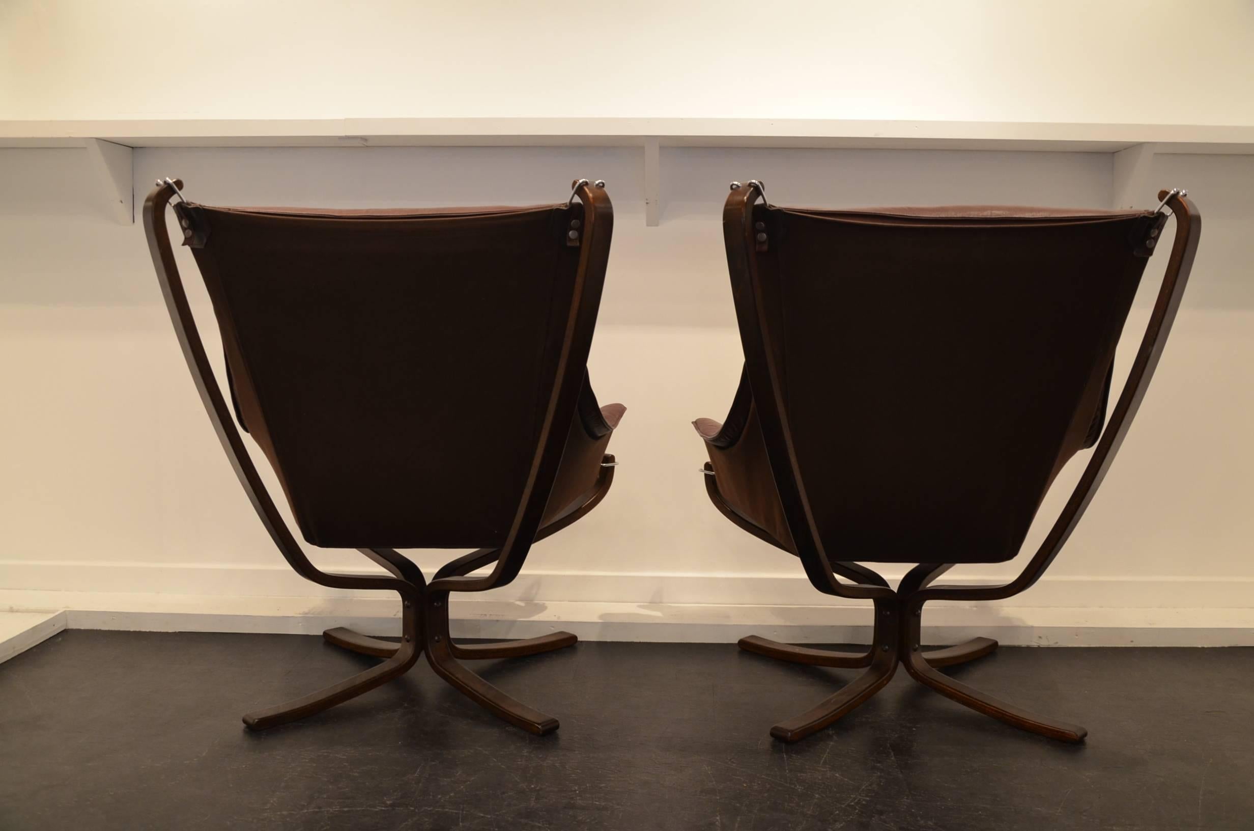 Norwegian Pair of Sigurd Ressel Falcon Chair and Footstools