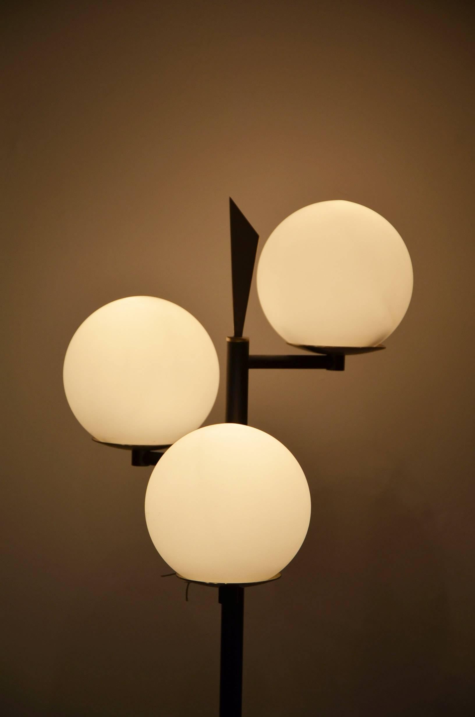 Mid-Century Modern Triple Lighting 1950s Floor Lamp by Maison Lunel