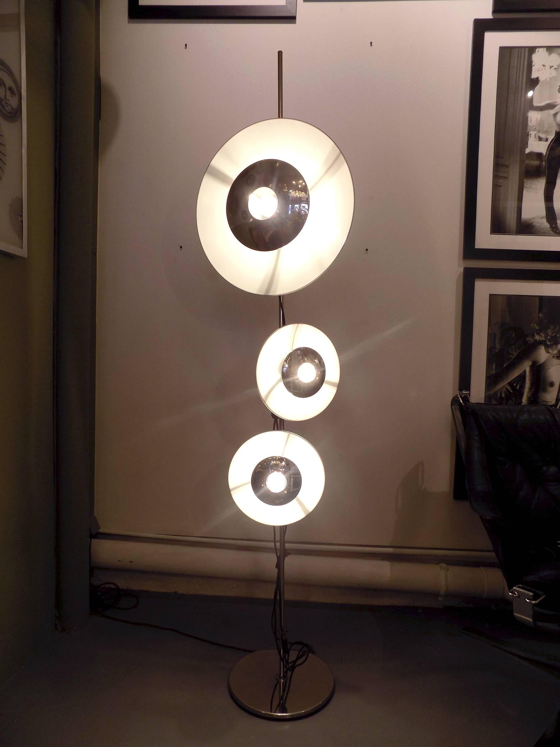 Mid-Century Modern Italian Three Discs Floor Lamp, circa 1960