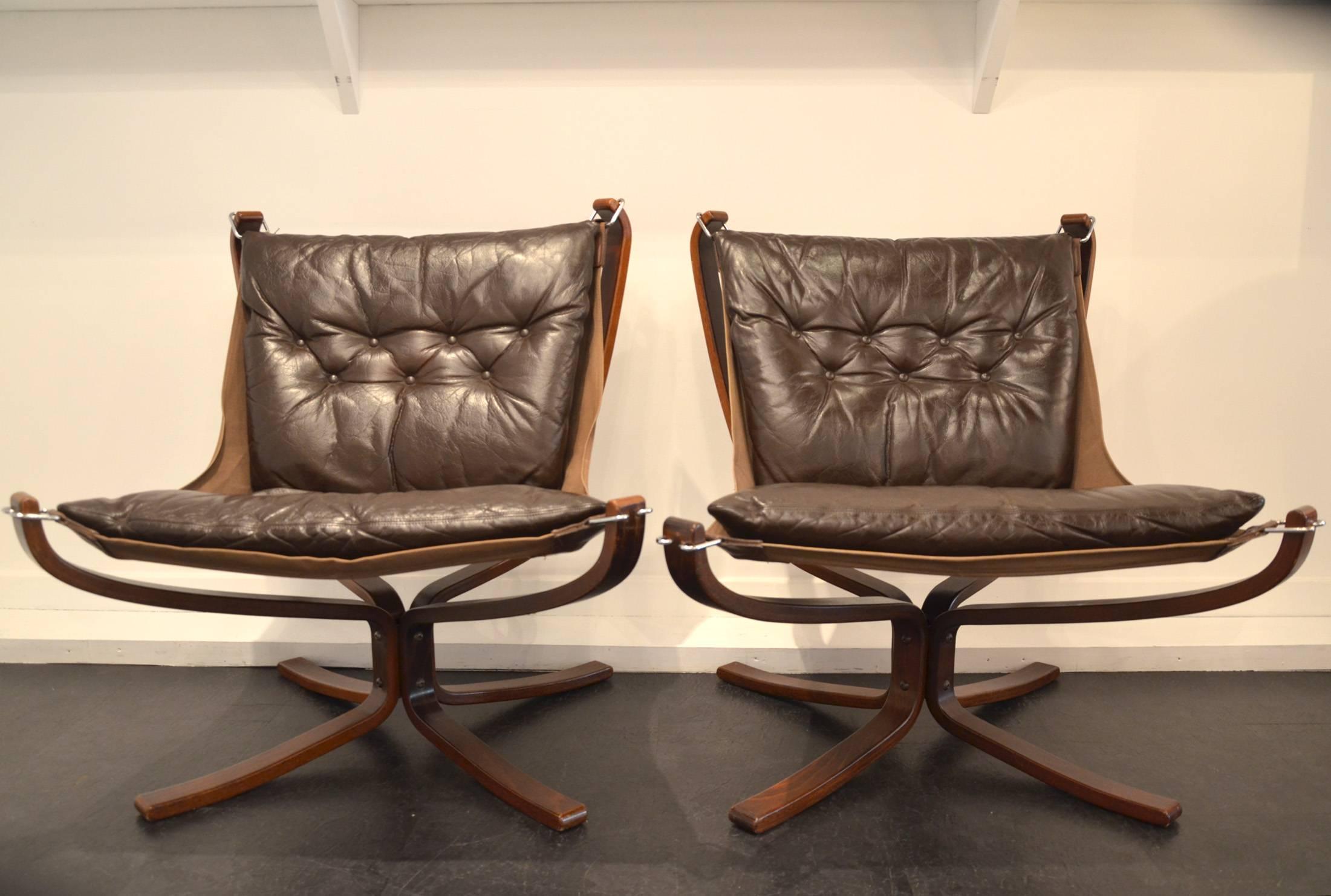 Pair of Sigurd Ressel Falcon chairs for Vatne Mobler.