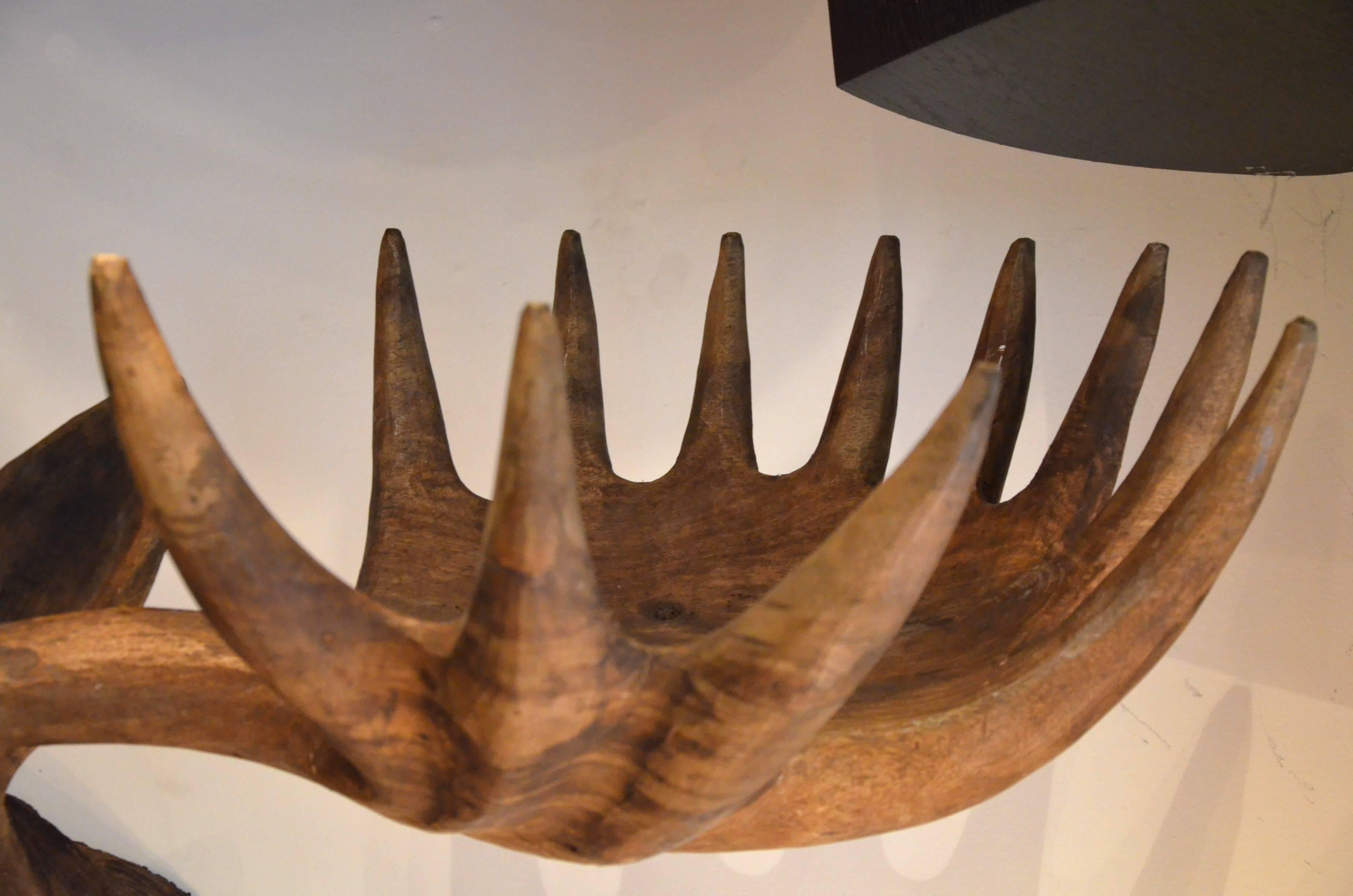 20th Century Huge Massive Wood Carved Caribou Head For Sale