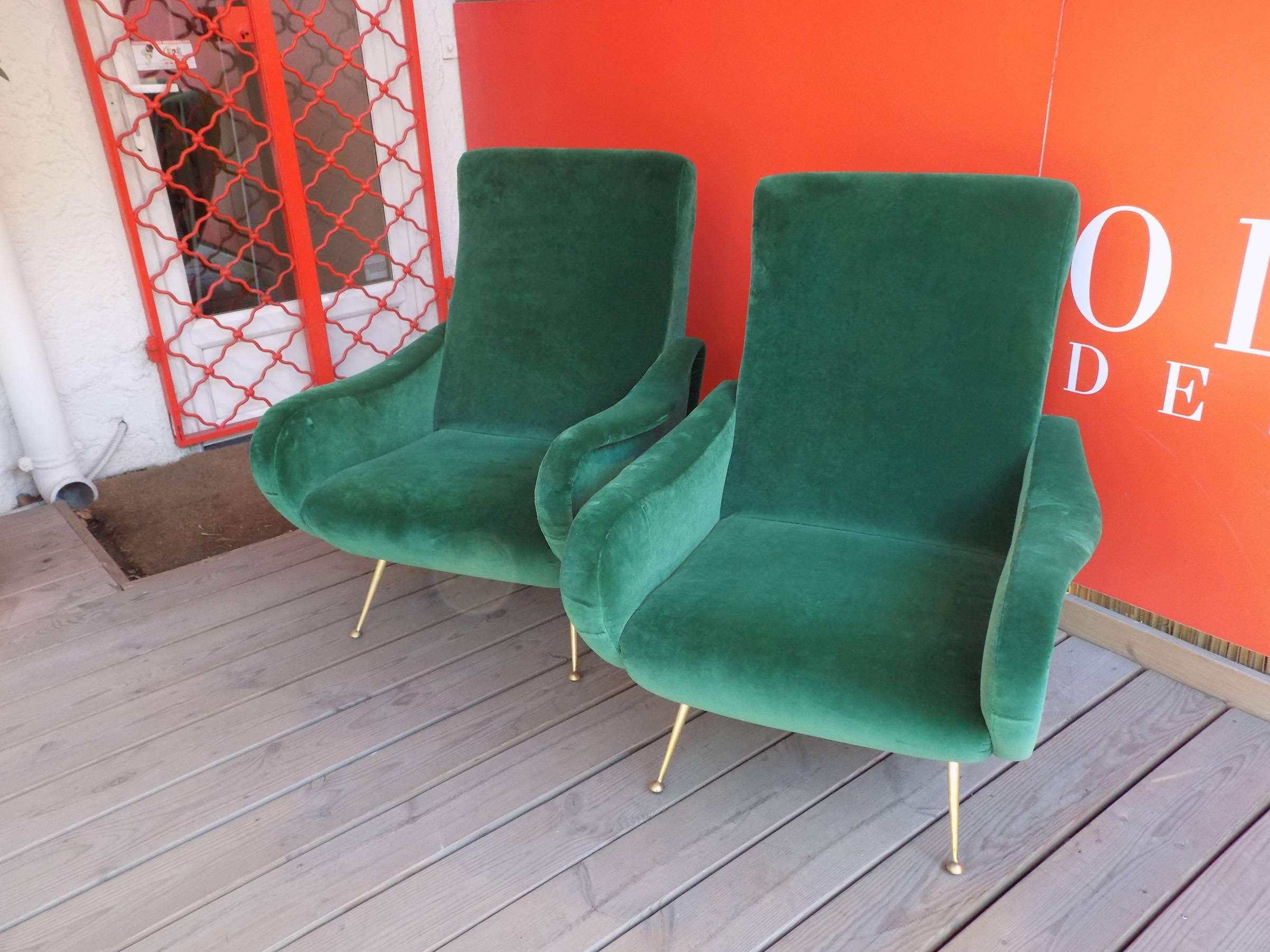 Contemporary Italian Pair of Armchairs in the Taste of Marco Zanuso