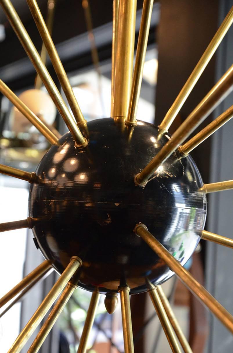 Mid-Century Modern Huge Pair of Multi-Color Italian Sputnik Chandelier 