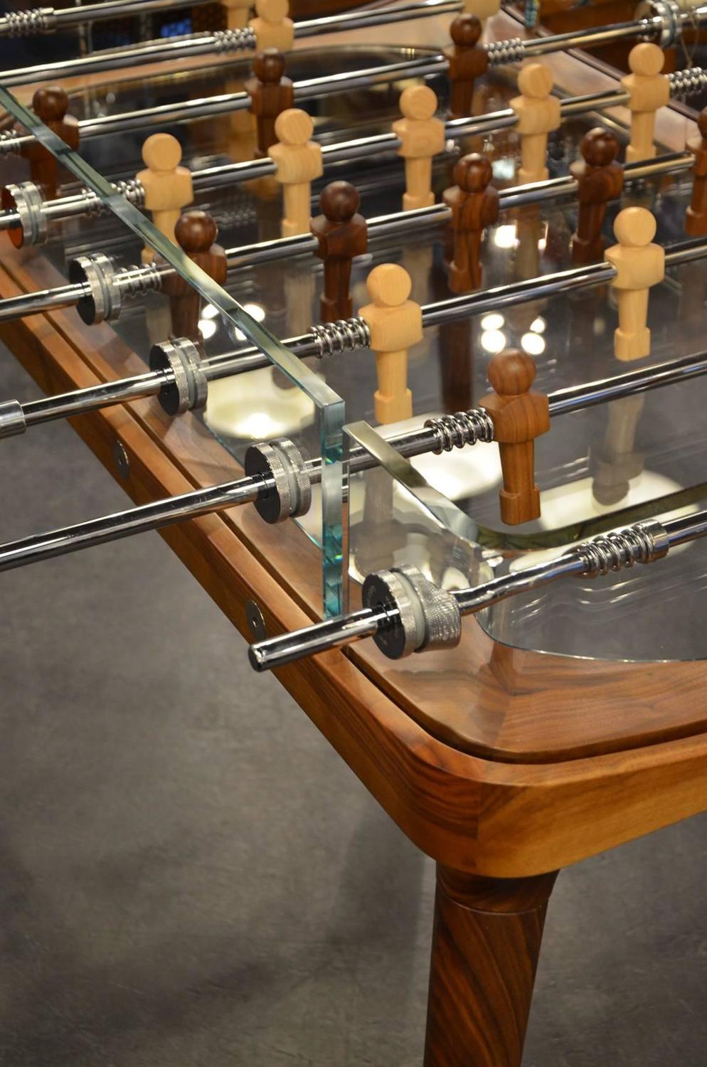 Awesome Crystal and Wood Football Table For Sale at 1stdibs
