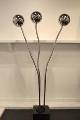 Beautiful Chromed Flexible Three-Light Reggiani Floor Lamp, circa 1970
