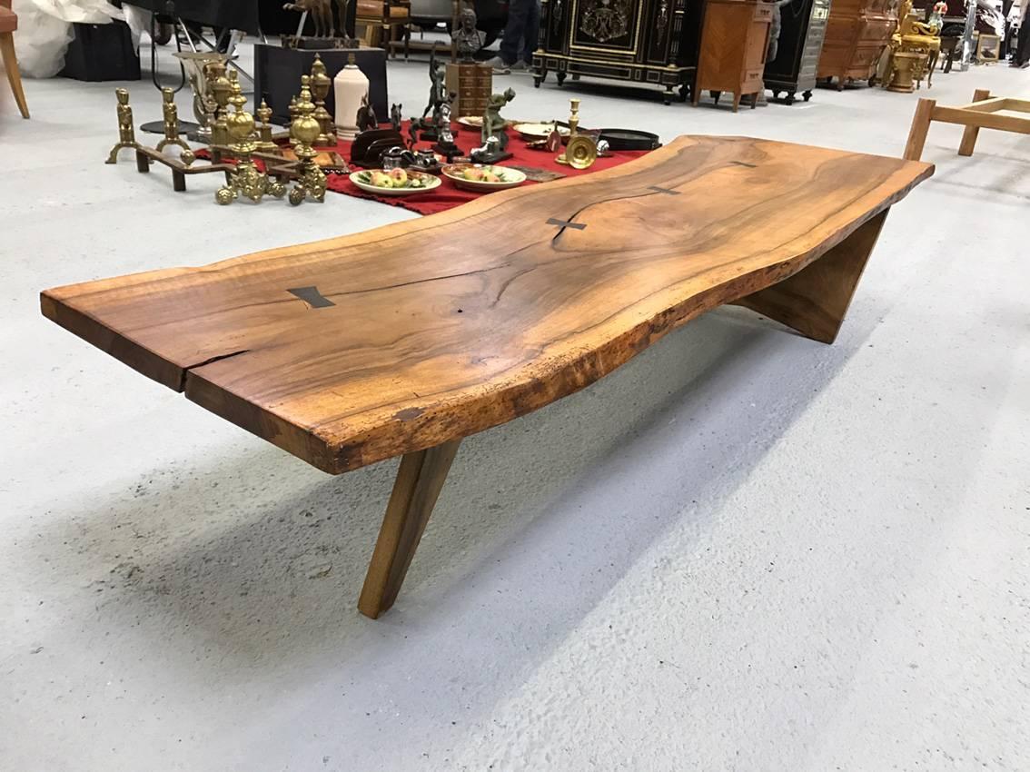 Mid-Century Modern Huge Coffee or Cocktail Table in the Taste of Nakashima