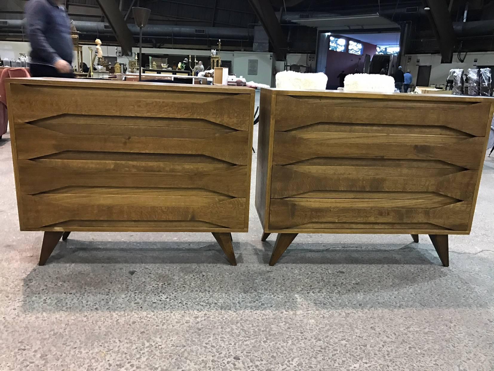 Fantastic Pair of Italian Chest of Drawers, circa 1960 In Excellent Condition In Megeve, FR