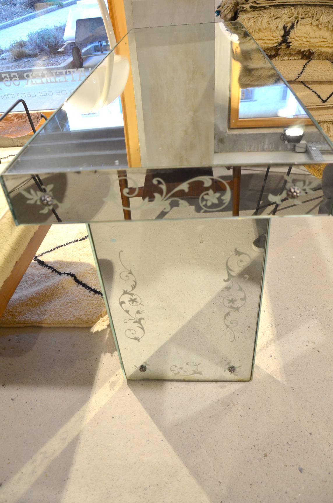 Fantastic Venetian Mirror Style Table Console, circa 1960 In Good Condition For Sale In Megeve, FR
