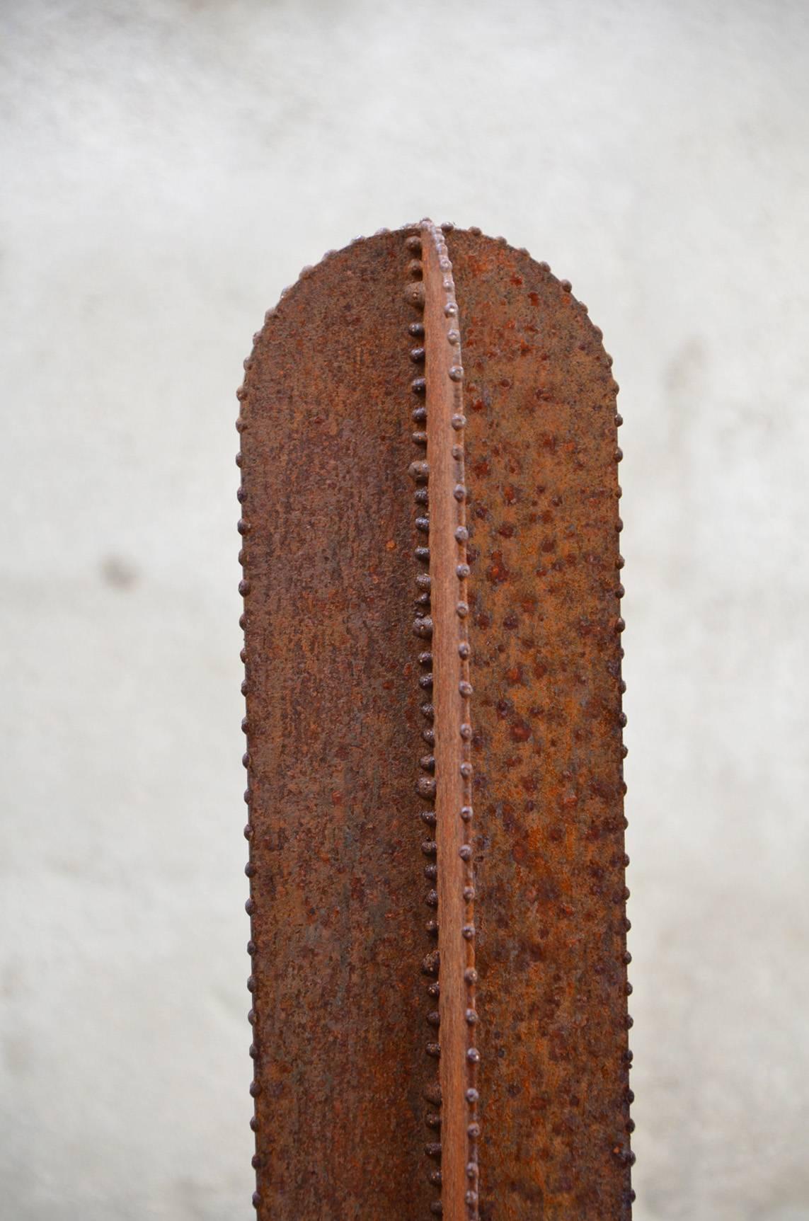 Contemporary Huge Rusty Steel Cactus Designed by French Designer FD63 For Sale