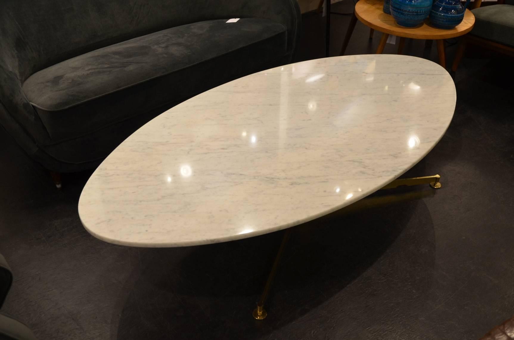 Huge Elipse marble coffee table, circa 1970.