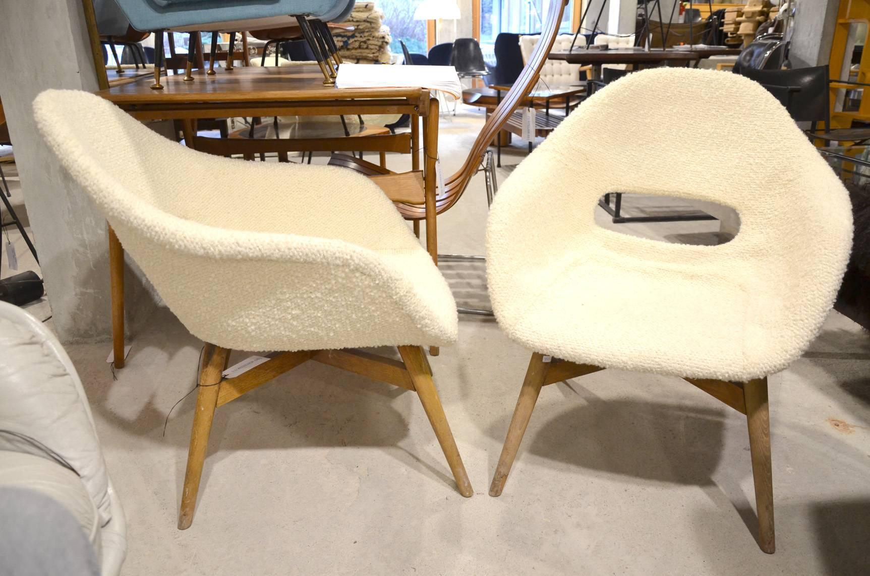 Reupholstered in beautiful white wool fabric.