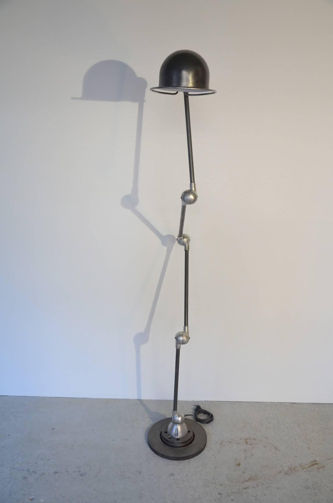 Beautiful pair of French Jieldé four arms floor lamp, circa 1950.