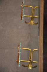 Beautiful Italian Brass and Mirror Coat Hanger, circa 1960