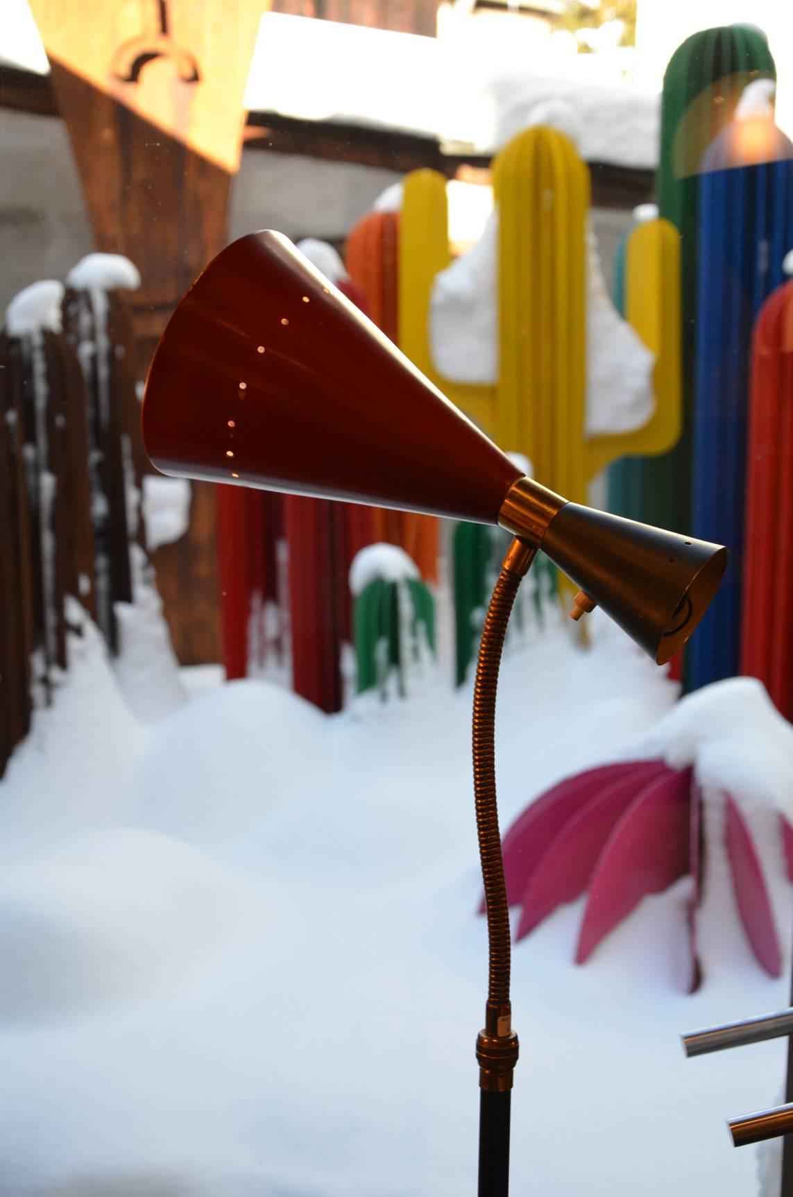 Beautiful Italian Stilnovo Floor Lamp, circa 1950 In Good Condition In Megeve, FR