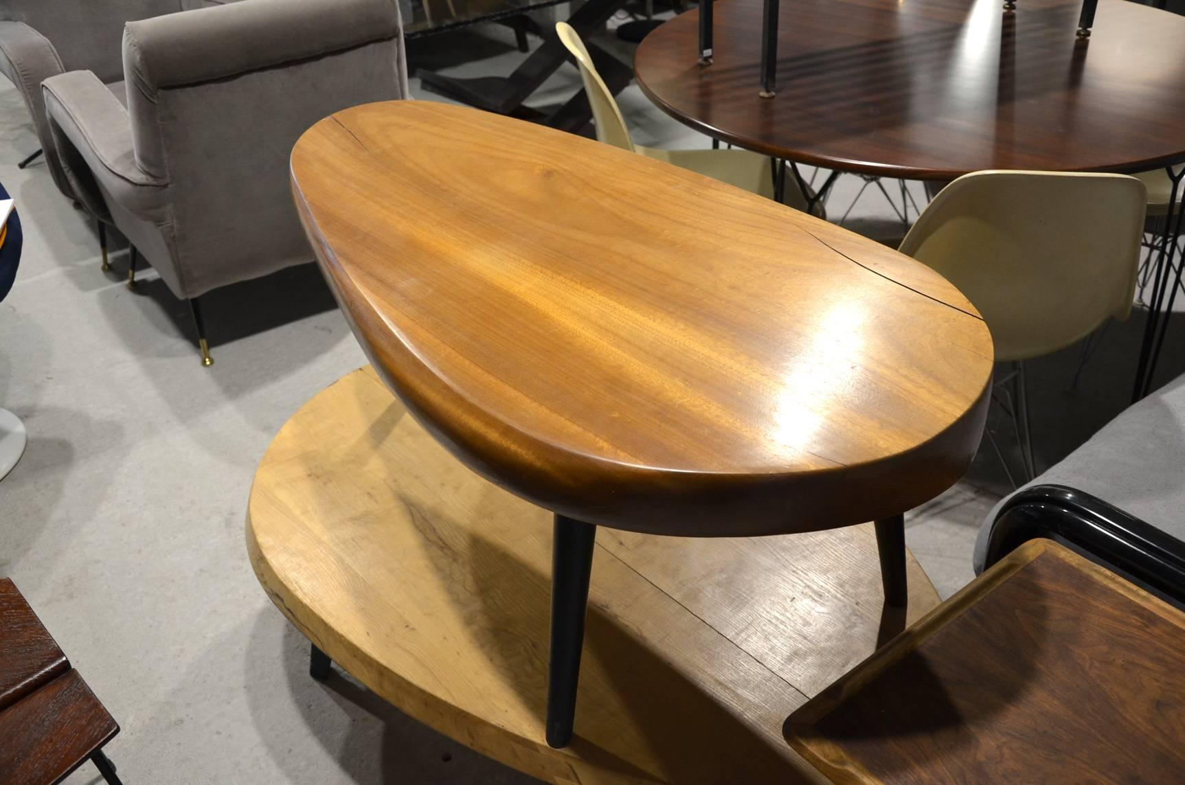 French Beautiful Mahogany Cocktail Table in the Style of Charlotte Perriand For Sale