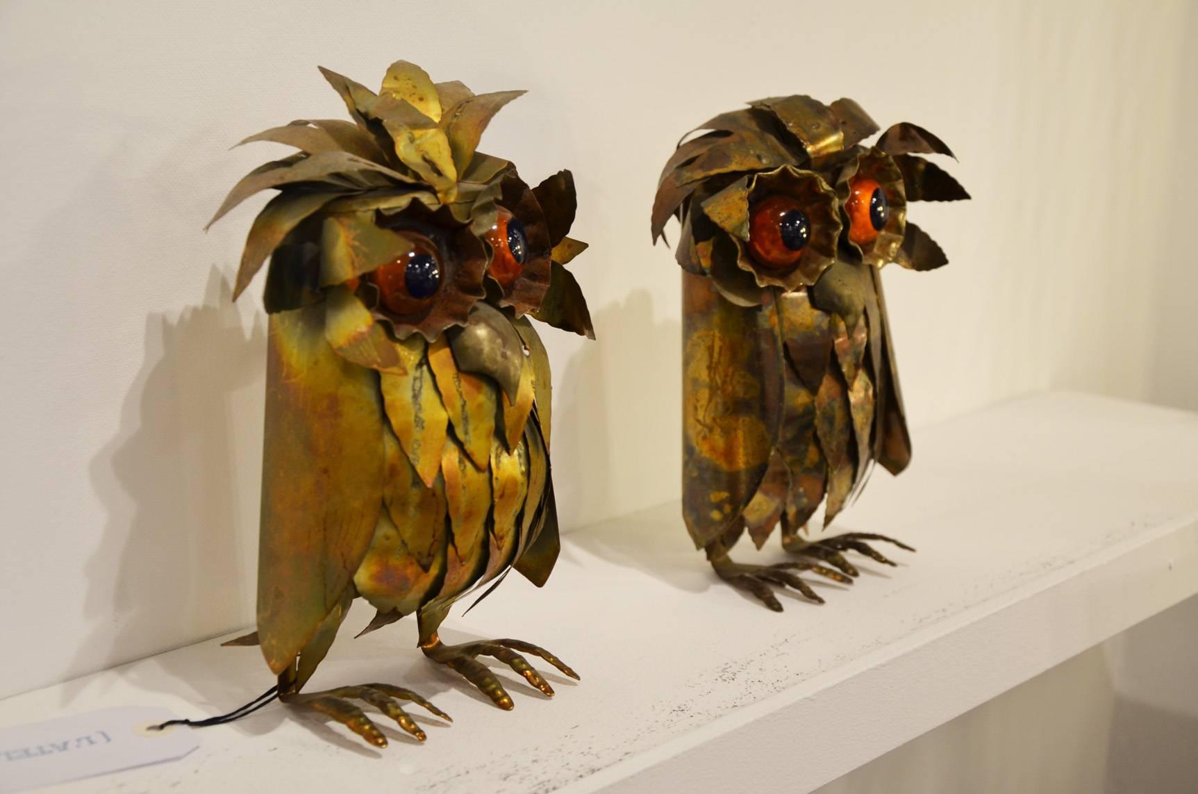 Fantastic pair of owl by Curtis Jere, circa 1960. Excellent condition.