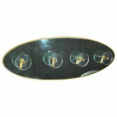 Beautiful Coat Rack Mirror in the Style of Fontana Arte, Italy, circa 1960