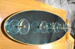 Beautiful Coat Rack Mirror in the Style of Fontana Arte, Italy, circa 1960