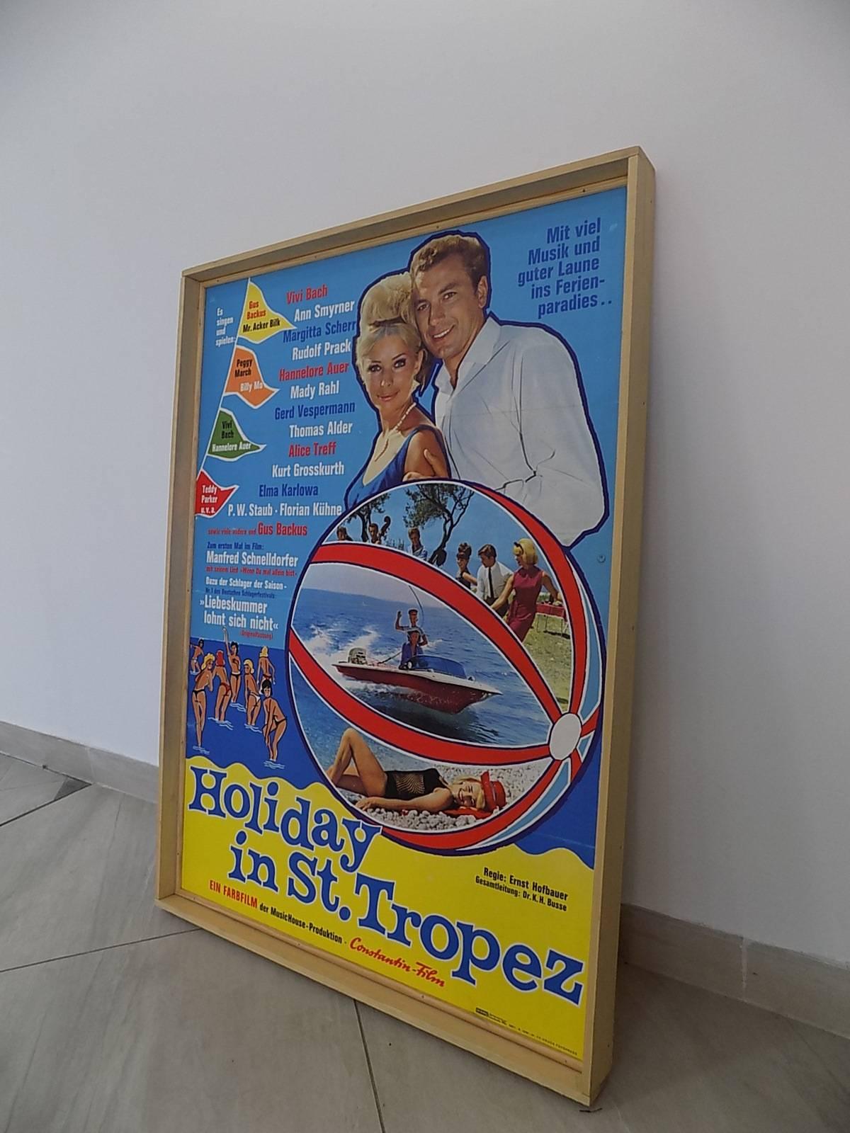 Holiday in Saint Tropez vintage movie poster.