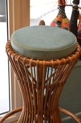 Beautiful Pair of Two Pierantonio Bonacina Bar Wicker Stools, circa 1960