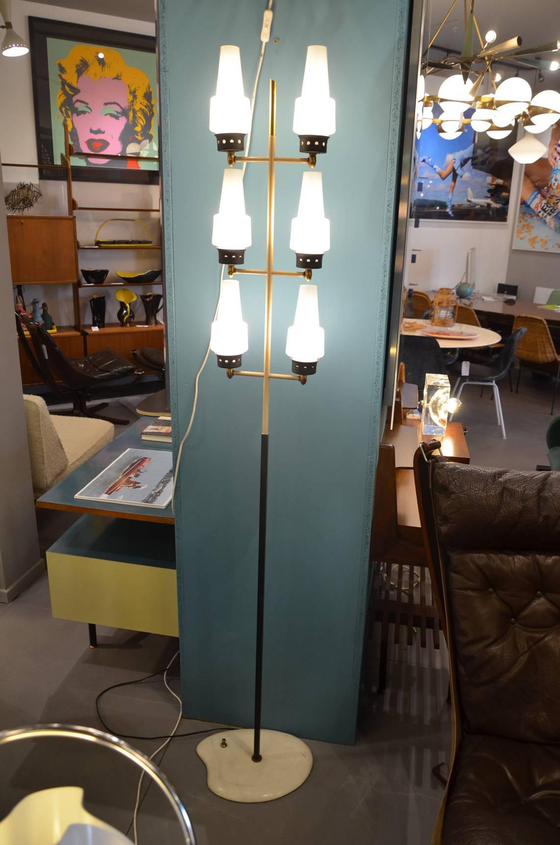 Mid-20th Century Fantastic Italian Stilnovo Floor Lamp, circa 1960 For Sale