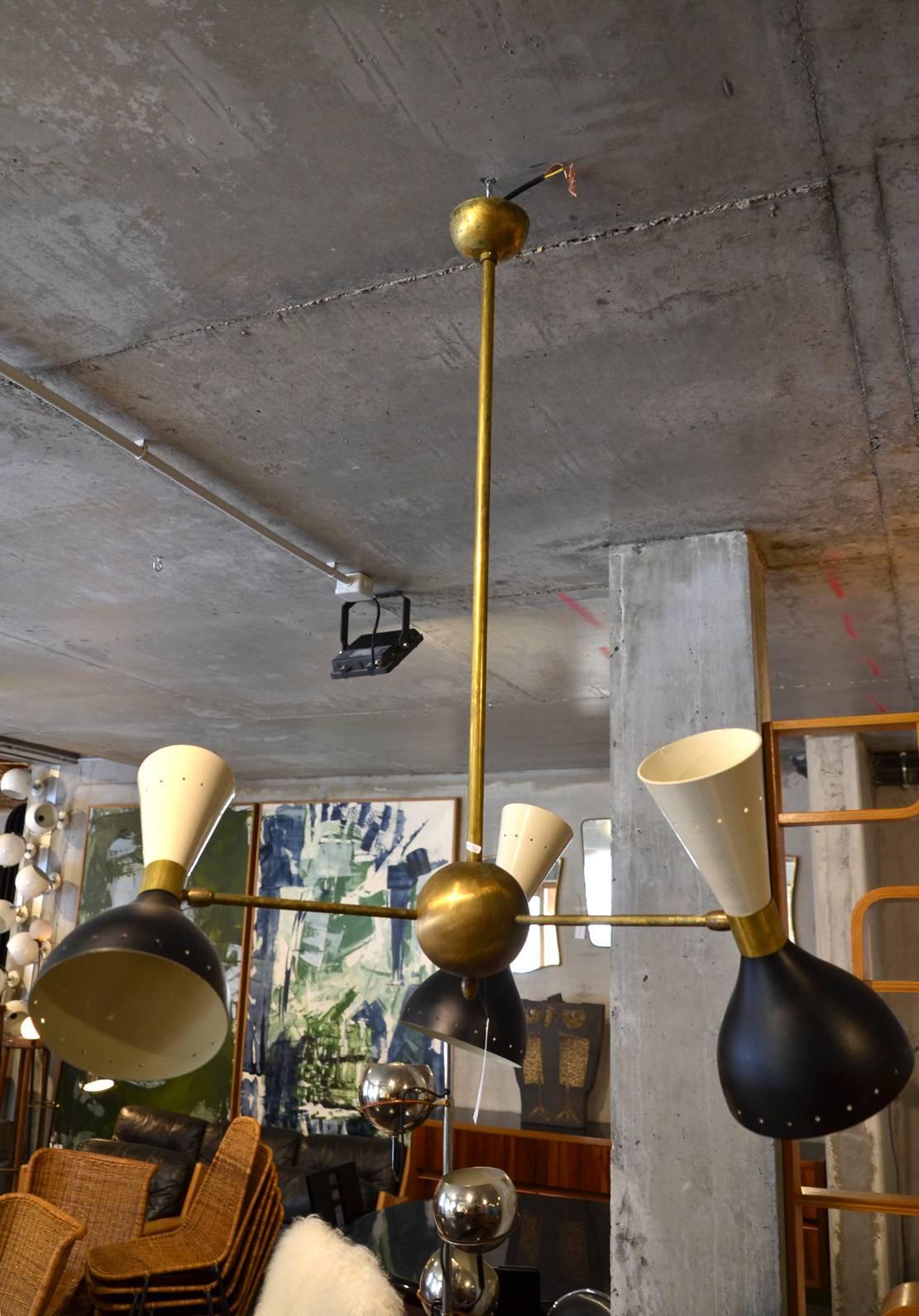 Beautiful Diabolo Ceiling light, in the Taste of Stilnovo In Excellent Condition In Megeve, FR
