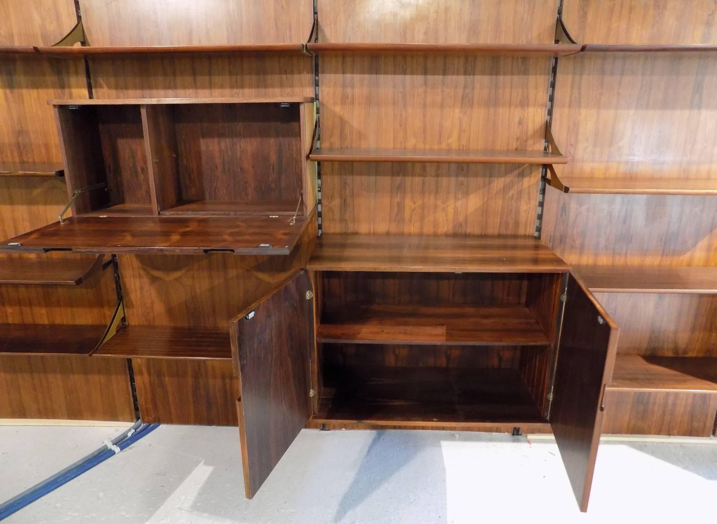Mid-20th Century Awesome 1960 Brass and Rosewood Library