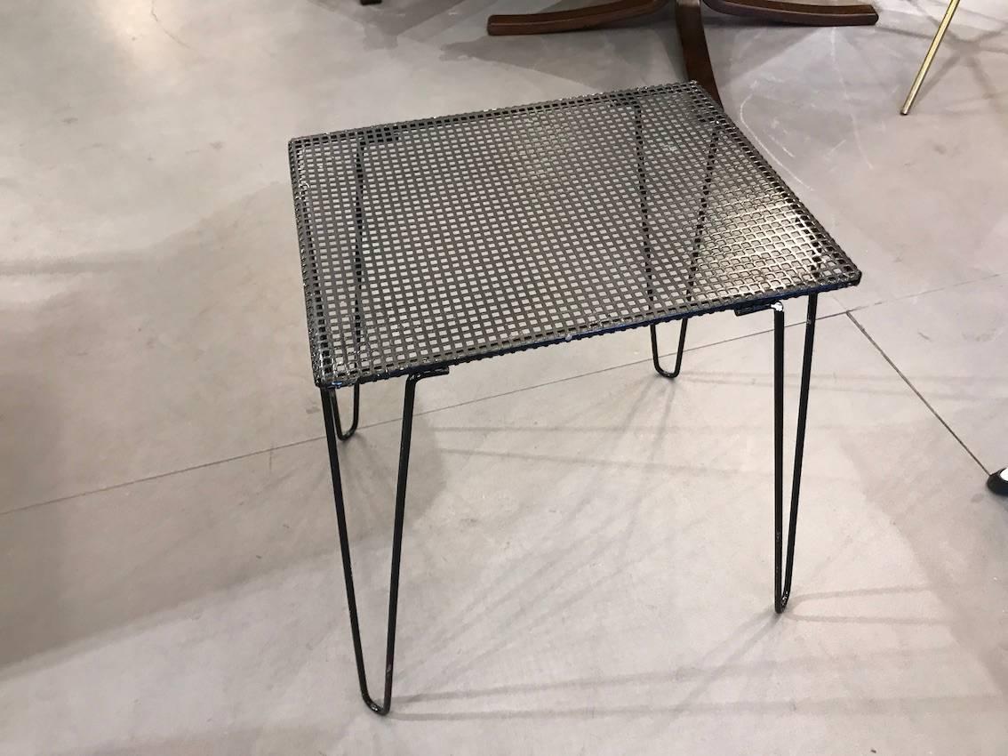 Mid-Century Modern Beautiful Set of Two Steel Tables in the Taste of Mategot, circa 1960