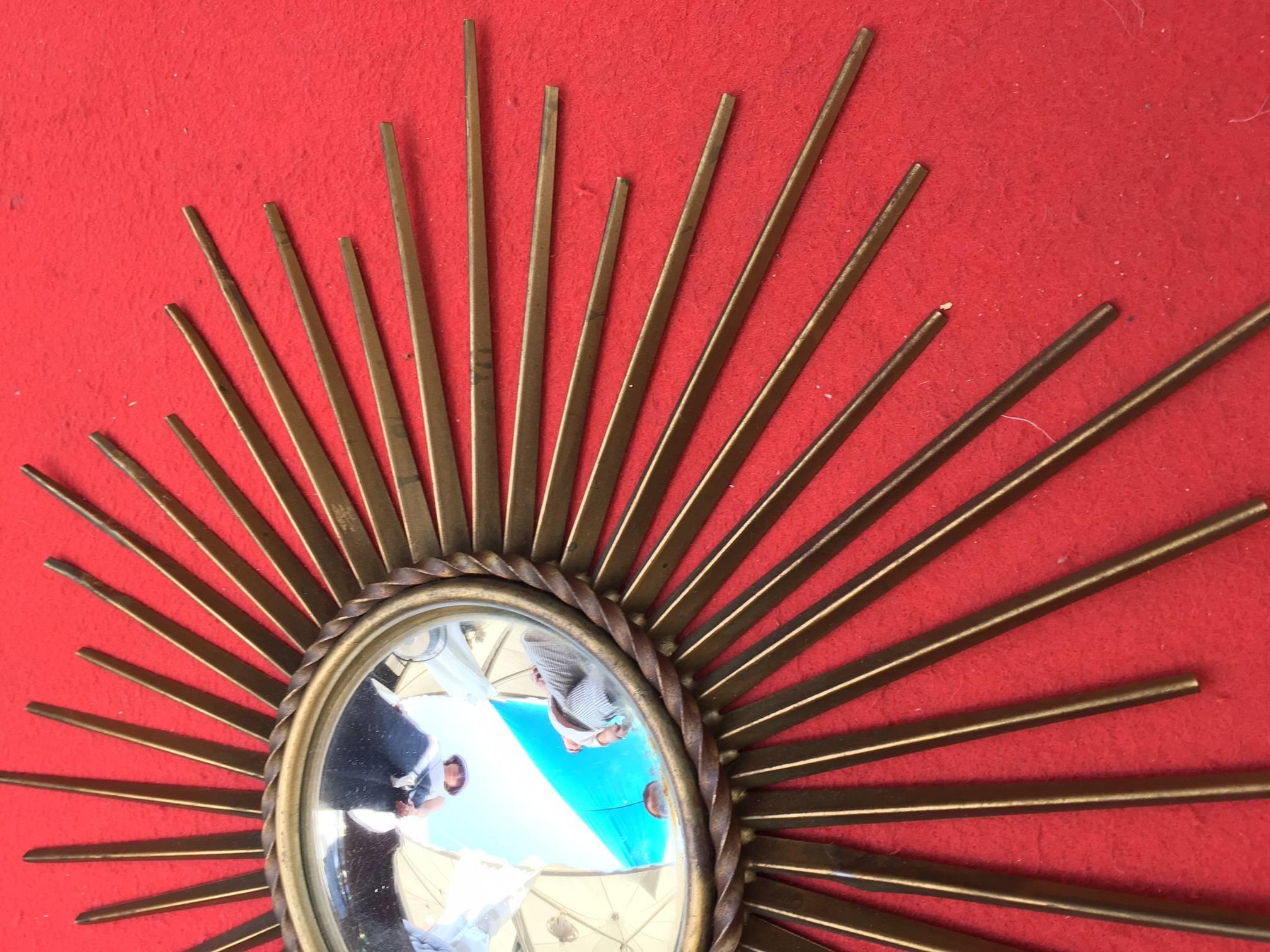 Chaty Vallauris sunburst mirror, circa 1960. In very good condition.