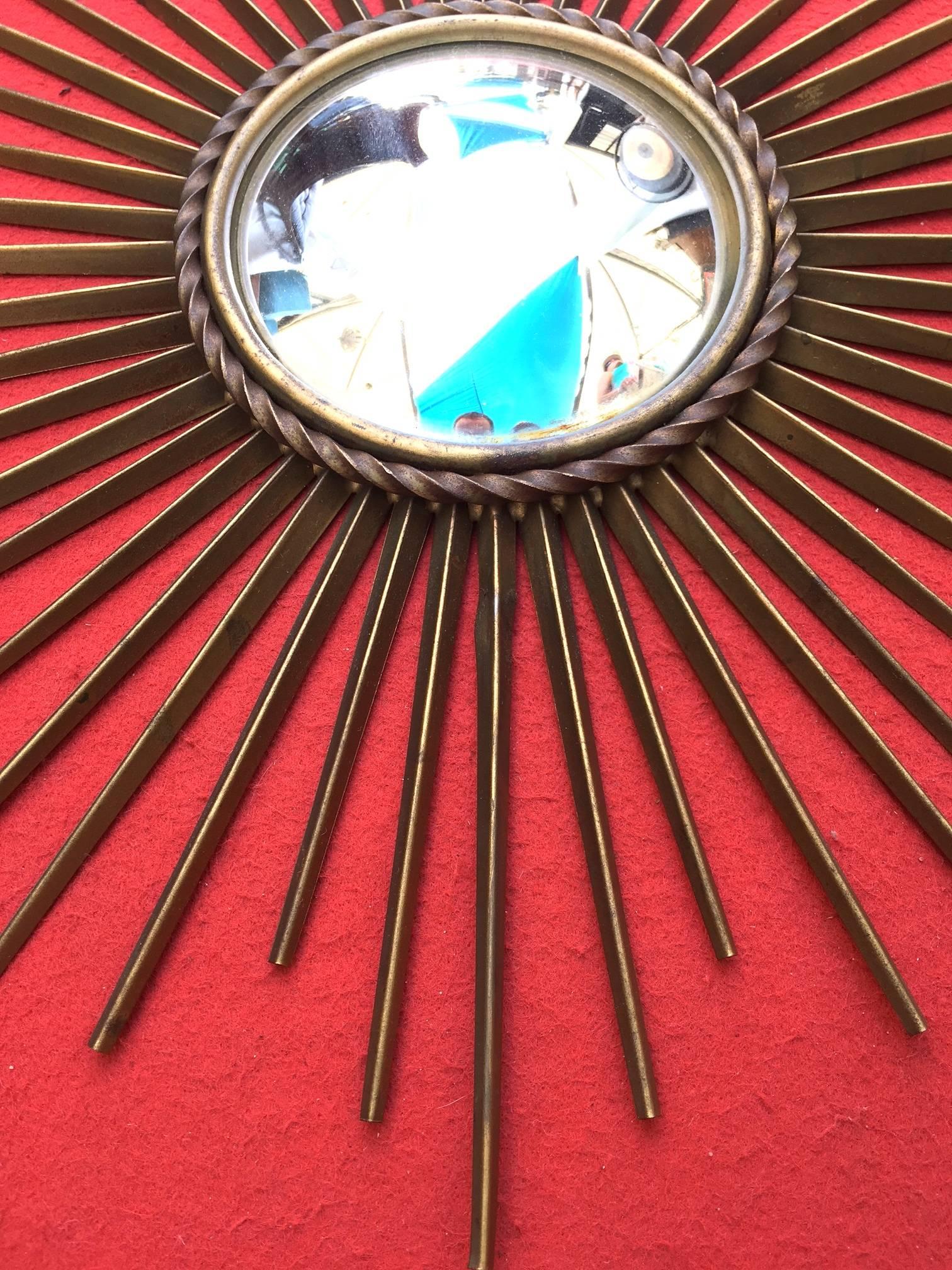 Mid-Century Modern Chaty Vallauris Sunburst Mirror, circa 1960