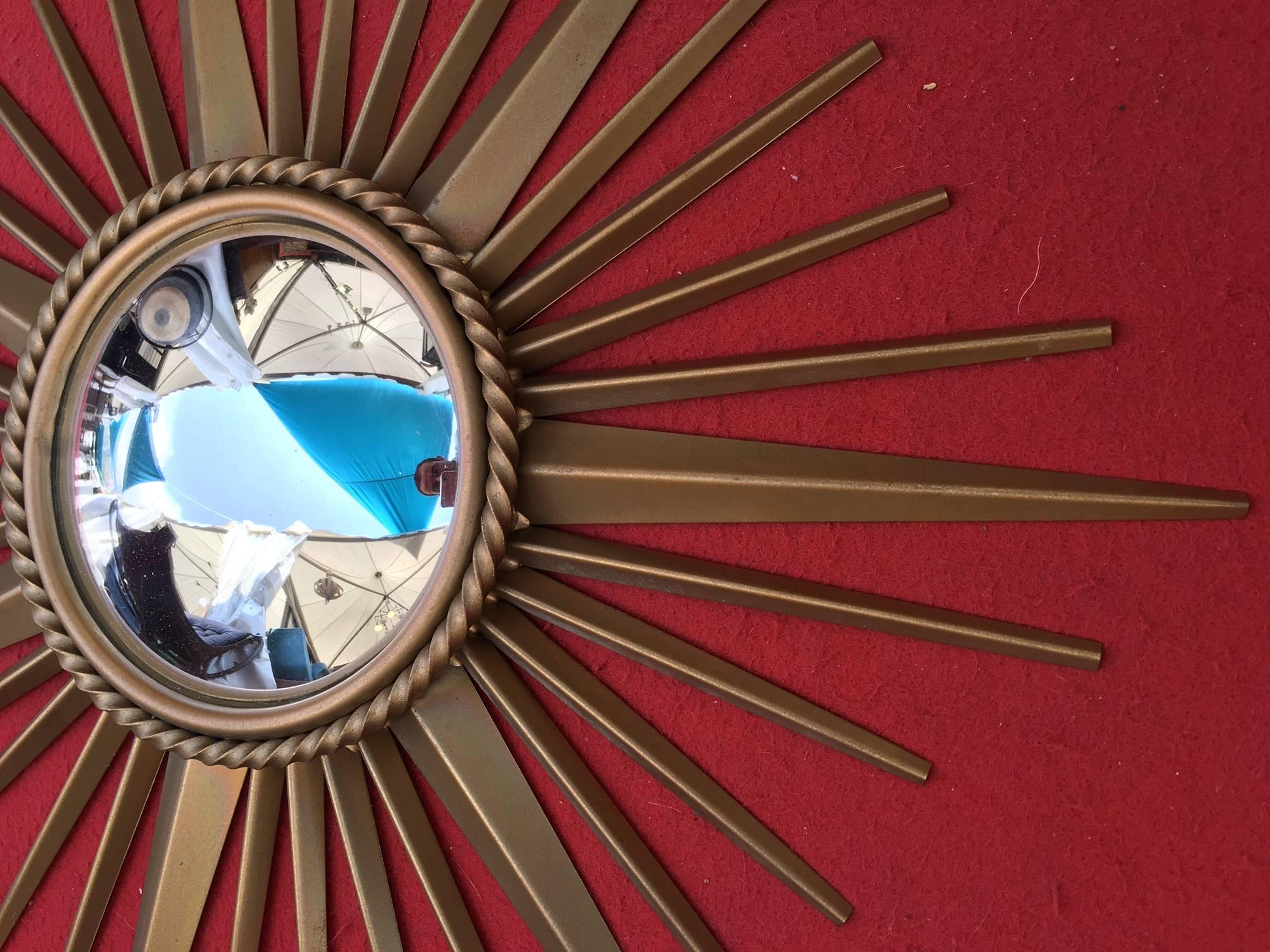 Chaty Vallauris sunburst mirror, circa 1960. Very good condition.