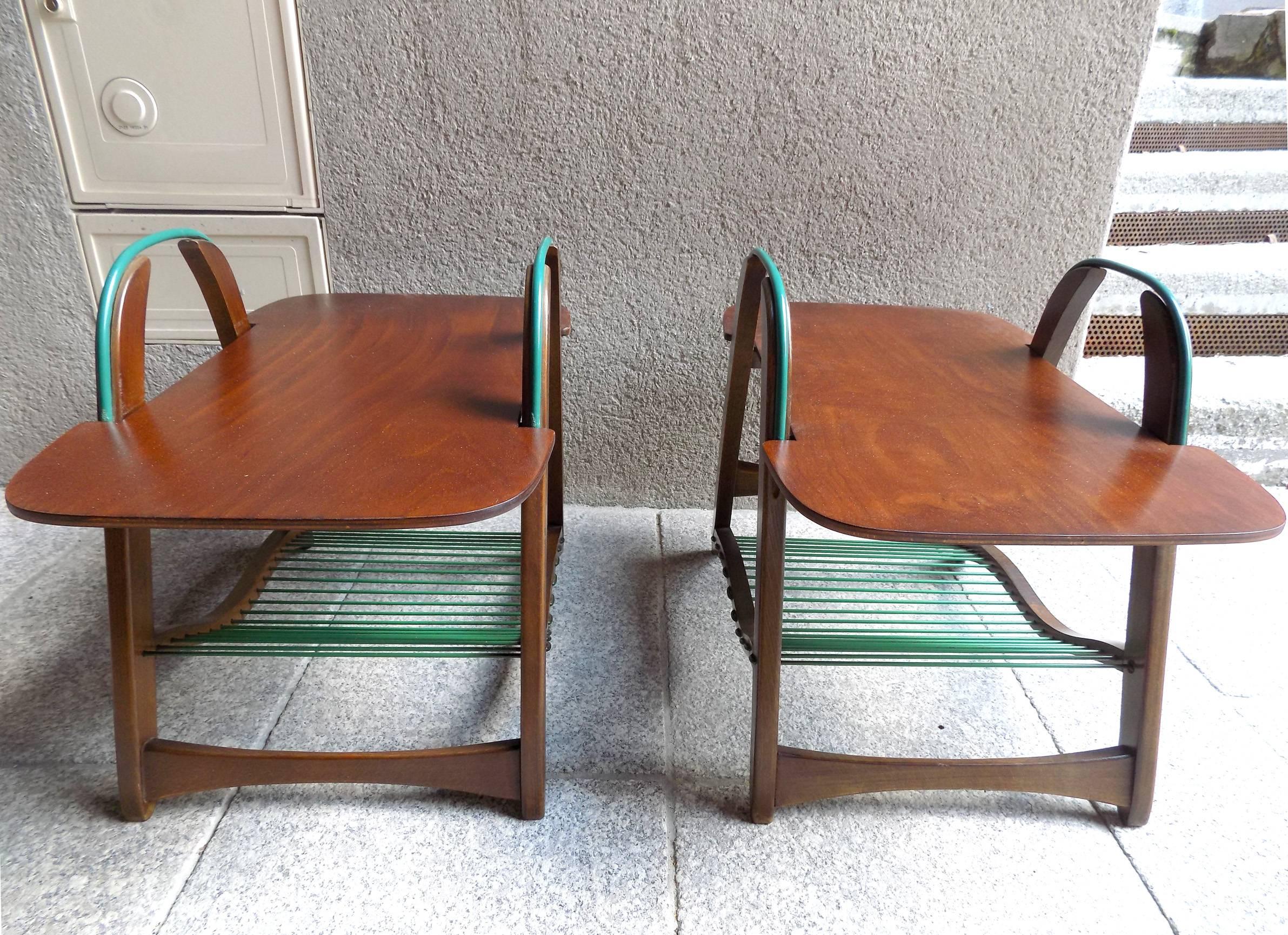 Mid-Century Modern Beautiful Pair of French Side Table Attributed to Louis Sognot, circa 1960 For Sale