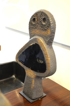 Unique Owl Dominique Pouchain Ceramic Sculpture