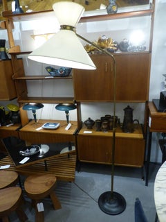 Huge 1960 French Floor Lamp in the Taste of Pierre Guariche