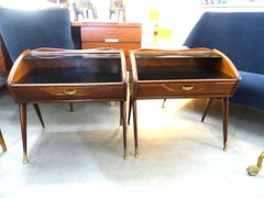Beautiful Pair of Italian Nightstands in the Taste of Gio Ponti, circa 1960
