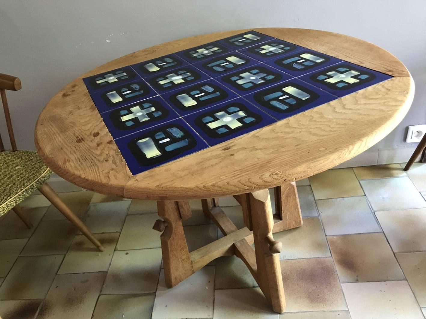 Beautiful Guillerme et Chambron Coffee Table, circa 1960 In Good Condition For Sale In Megeve, FR
