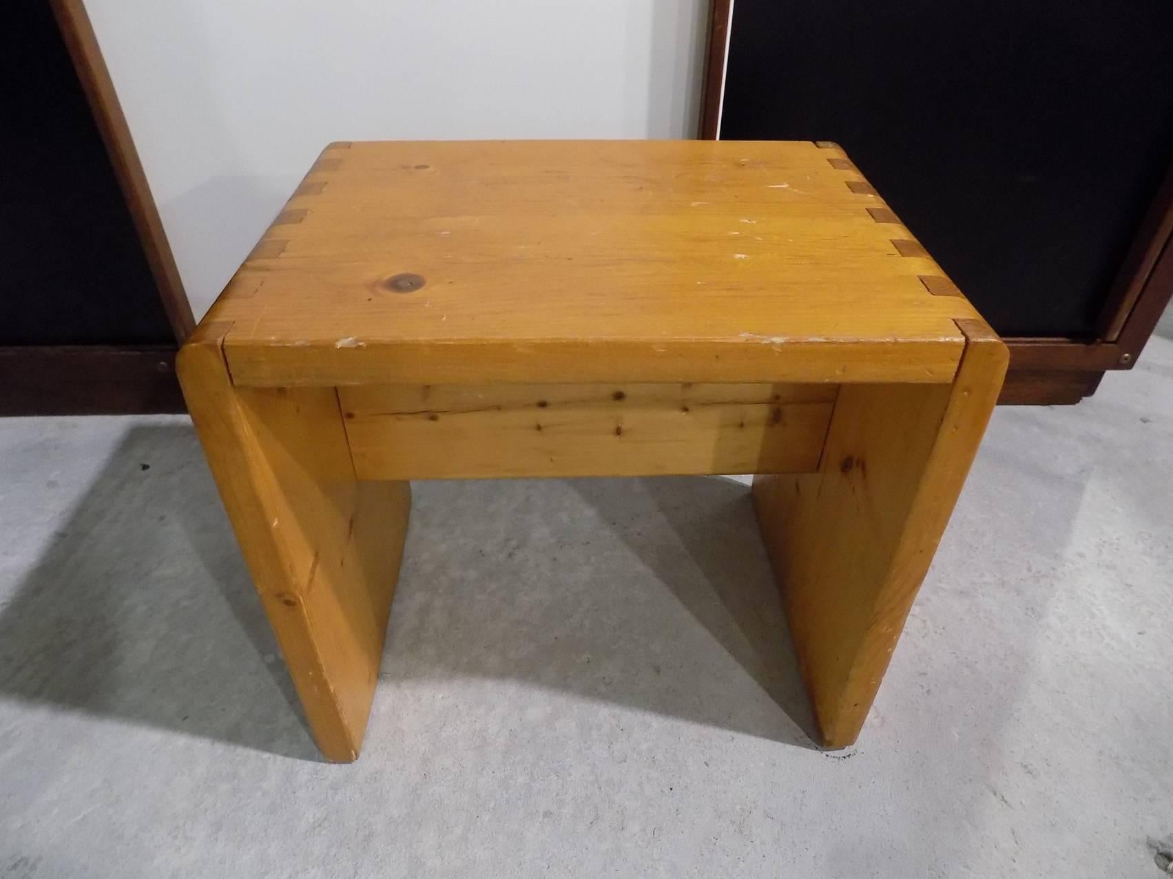 Charlotte Perriand stool for Les Arcs, circa 1960.