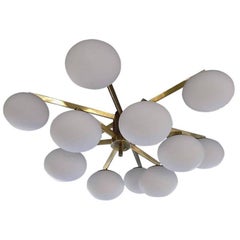 Huge Italian Twelve Globes Ceiling Light