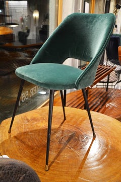 Fantastic Set of Eight Italian Reupholstered Chairs, circa 1960
