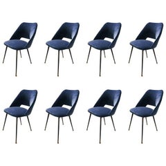 Huge Set of Height Chairs, France circa 1960